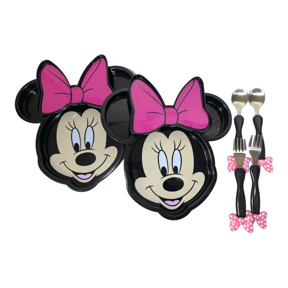 Disney Store Minnie Mouse Eats Plates Spoons & Forks - Picture 8 of 8